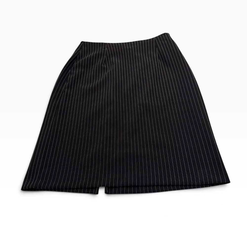 Clio Womens Size 10 Black White Pinstripe Pencil Skirt Career Office Workwear